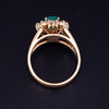 Emerald & Diamond Cluster Ring in 14K Yellow Gold