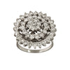 Vintage Flower Shape Diamond Ring in 14K White Gold