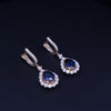 Sapphire Earrings in 14K Yellow Gold with Diamonds