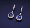 Sapphire Earrings in 14K Yellow Gold with Diamonds