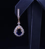 Sapphire Earrings in 14K Yellow Gold with Diamonds