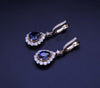 Sapphire Earrings in 14K Yellow Gold with Diamonds