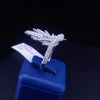 Diamond Swan Ring 18K White Gold & Citrin Eye Size 6.5