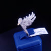 Diamond Swan Ring 18K White Gold & Citrin Eye Size 6.5