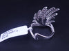 Diamond Swan Ring 18K White Gold & Citrin Eye Size 6.5