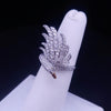 Diamond Swan Ring 18K White Gold & Citrin Eye Size 6.5