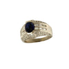 Platinum Ring with Cabochon Blue Sapphire