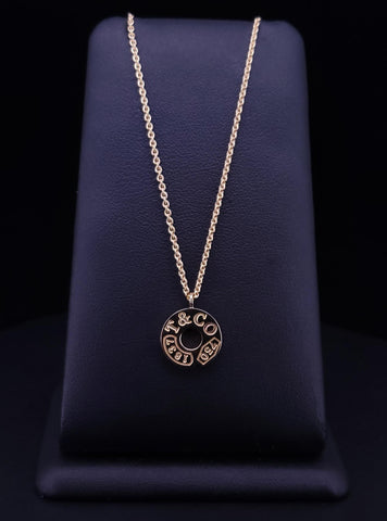 Tiffany & Co Circle Logo Necklace Yellow Gold