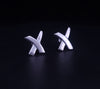 Tiffany & Co. Sterling Silver Kiss Cross Women's  Earrings 925