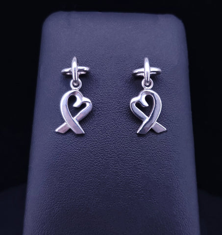 TIFFANY & CO. STERLING SILVER PICASSO LOVING HEART DANGLE EARRINGS