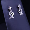 TIFFANY & CO. STERLING SILVER PICASSO LOVING HEART DANGLE EARRINGS