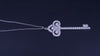 Tiffany & Co PLT Fleur de Lis  Key Necklace Diamonds Pendant Charm Chain 16''