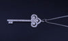 Tiffany & Co PLT Fleur de Lis  Key Necklace Diamonds Pendant Charm Chain 16''