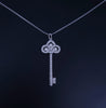 Tiffany & Co PLT Fleur de Lis  Key Necklace Diamonds Pendant Charm Chain 16''