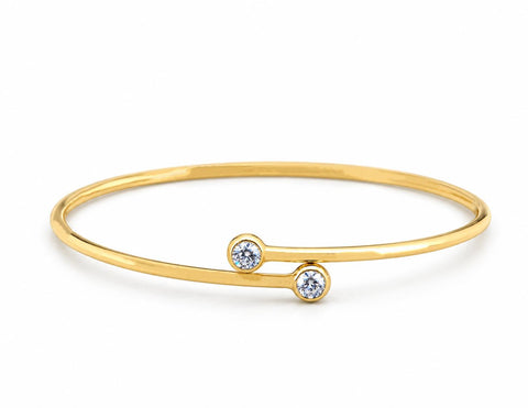 Elsa Peretti Diamond Hoop Single-row Bangle Y/G