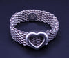 Tiffany & Co. Somerset Heart Mesh Band - Sterling Silver 925 Love Statement Ring