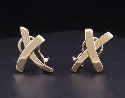 Paloma Picasso Tiffany & Co.  18K Yellow Gold Graffiti X Earrings