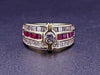 Tiffany & co Vintage  Schlumberger Ring in 18K yellow Gold with Diamonds & Ruby