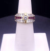 Tiffany & co Vintage  Schlumberger Ring in 18K yellow Gold with Diamonds & Ruby