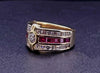 Tiffany & co Vintage  Schlumberger Ring in 18K yellow Gold with Diamonds & Ruby