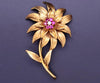 Tiffany Vintage Brooch with Ruby and Diamond in 18K Yellow Gold
