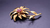 Tiffany Vintage Brooch with Ruby and Diamond in 18K Yellow Gold
