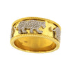 Diamond Tiger Men's Ring in 18K Yellow Gold