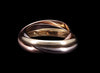 Cartier Tri Color 18K Yellow White & Rose Trinity Band Ring
