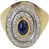 Vintage Two Tone 14K Gold Ring with 0.5ct Sapphire and Diamond