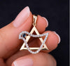 Star of David Pendant with Sapphire,Emerald,Ruby 14K Yellow Gold with Diamonds