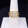 14K Yellow Gold Cluster Diamond Ring  7,75