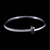 Tiffany  T1 Narrow Diamond Hinged Bangle in White Gold