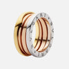 BVLGARI B Zero1 Tricolor 18k Gold 3-Band Ring Size: 7.5