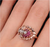 Antique Ruby Diamond Peacock  Ring in 14K Rose Gold