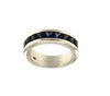 Square Cut Blue Sapphire and Amethyst in 14K White Gold Ring.