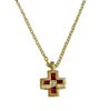 Tiffany & Co. 18k Yellow Gold Ruby & Diamond Mini Cross Pendant