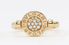 BVLGARI 18K ROSE GOLD FLIP RING SET W/MOTHER OF PEARL AND PAVE DIAMONDS