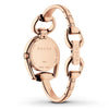 Gucci Horsebit Collection Black Dial Rose Gold Steel Strap Watch For Women