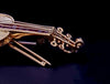 Custome Made Vintage 18K Yellow Gold Violin Brooch With Ruby & Diamonds