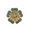Vintage Flower Ring CZ  in 18k Yellow Gold