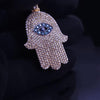 Unisex Hamza Pendant in 14K Yellow Gold With Diamonds