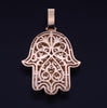 Unisex Hamza Pendant in 14K Yellow Gold With Diamonds