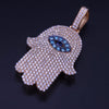 Unisex Hamza Pendant in 14K Yellow Gold With Diamonds