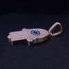Unisex Hamza Pendant in 14K Yellow Gold With Diamonds