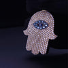 Unisex Hamza Pendant in 14K Yellow Gold With Diamonds