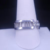Tiffany & Co Atlas 18K White Gold Three Diamond Open Band Ring