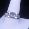 Tiffany & Co Atlas 18K White Gold Three Diamond Open Band Ring