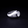Natural Round Brilliant Diamond Ring in  Platinum with Tapered Baguettes