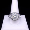 Natural Round Brilliant Diamond Ring in  Platinum with Tapered Baguettes