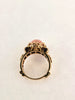 Vintage Coral and Amethyst Ring in 14K Yellow Gold